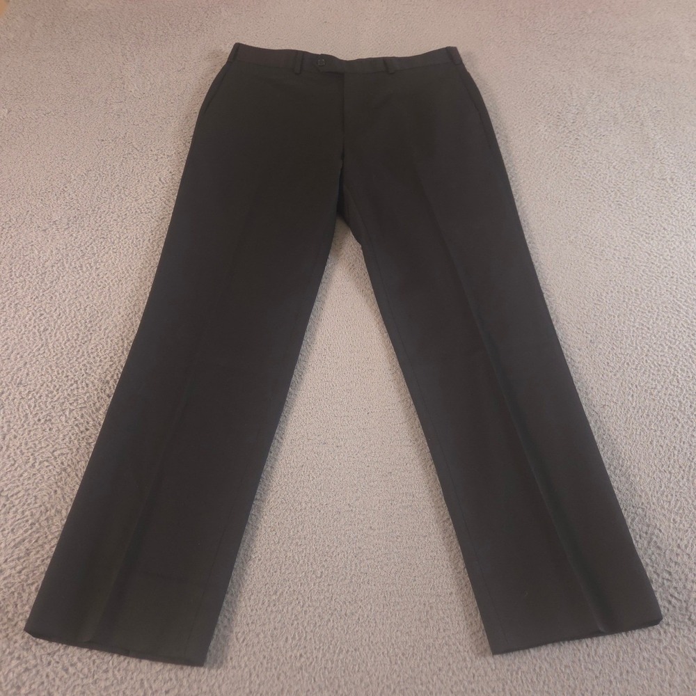 Brooks Brothers Pants Mens 37x32 Black‎ Madison Pleated 100% Wool Straight Leg